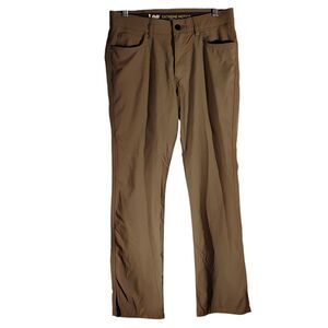 Lee Extreme Motion pants mens 31x30 brown nylon stretch performance straight leg